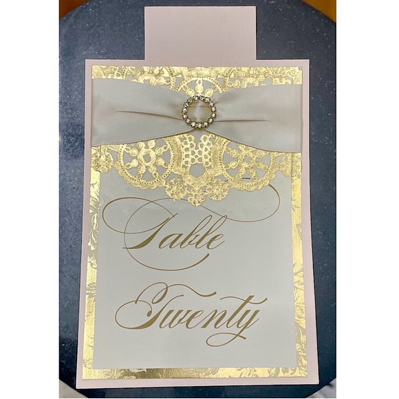 ALEXANDRIA LINDO Luxe Blush & Gold Table Numbers 1-20 - Picture 3 of 4